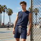🔥50% RABATT🔥👕 Set med linne och shorts i ledig sportstil för män 🏃‍♂️☀️Sommar sportset till vardag & träning🩳