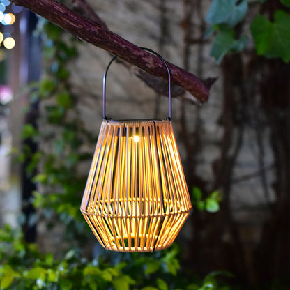 🔥🎁Nyhet 50 % RABATT🔥🏮 Handvävd Bambulykta med Solcell |Uteplats, Trädgård & Camping ✨