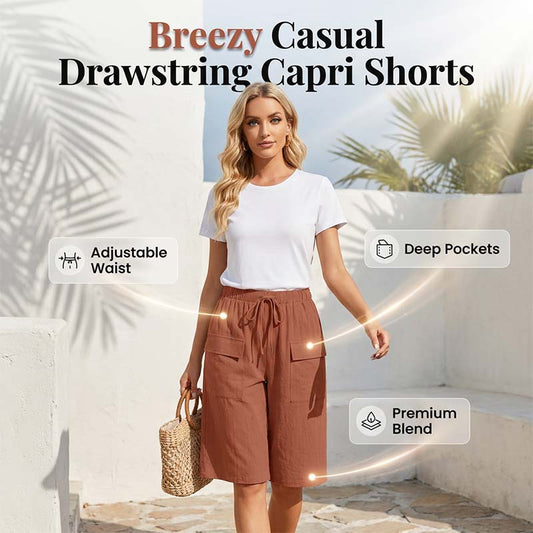 🔥🎁Nyhet 50 % RABATT🔥（S-4XL）Casual capri-shorts med snörning för damer