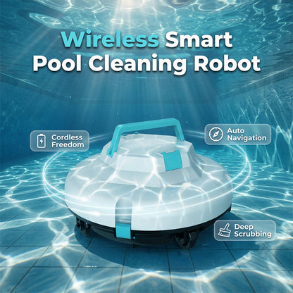🤖50 % RABATT🌊 Trådlös poolrobot | Kraftfull sugkraft · Intelligent navigering · Start med ett knapptryck · Lätt att ta ut filterkorg