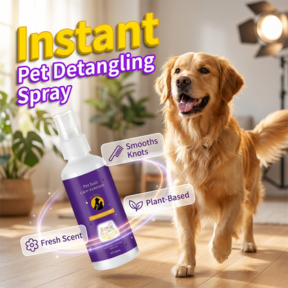 🐾 Kamma försiktigt igenom tovig päls – Instant Pet Detangling Spray (Växtbaserad formula, lavendeldoft, ingen sköljning krävs) 🌿✨