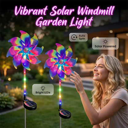 🔥🎁Nyhet 50 % RABATT🔥Solcellsdriven regnbågsfärgad pinwheel-trädgårdslampa