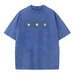 👚 50% RABATT NU!🌼 Vintage-tvättad Daisy T-shirt – Positiv Grafisk Print & Oversized Passform – Mjuk Andningsbar Bomullsblandning Casual Topp 🌈