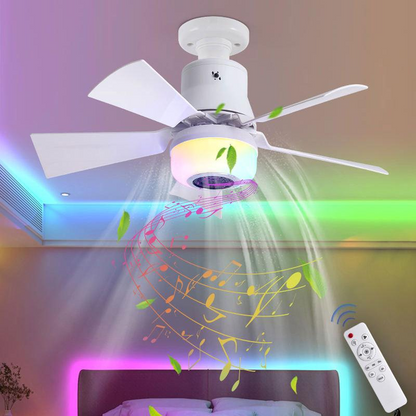 📢📢 50 % RABATT !! ⏰ 3-i-1 takfläkt – LED, RGB & Bluetooth – njut av svalka, ljus & musik, perfekt för smarta hem 🌈