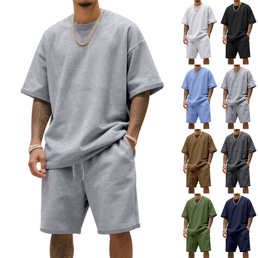 🔥🎁Nyhet 50 % RABATT🔥En avslappnad outfit med T-shirt och shorts för män