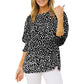 👚 50% RABATT NU!🌿 Dam Casual Polkadot Blus med 3/4-ärm – Andningsbar & Elegant – Chic Vardags Essential 🎀