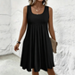 🔥🎁Nyhet 50 % RABATT🔥👗Avslappnad, ärmlös sommarklänning med veck för damer☀️ Avslappnad sommarchic ☀️