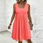🔥🎁Nyhet 50 % RABATT🔥👗Avslappnad, ärmlös sommarklänning med veck för damer☀️ Avslappnad sommarchic ☀️
