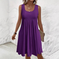 🔥🎁Nyhet 50 % RABATT🔥👗Avslappnad, ärmlös sommarklänning med veck för damer☀️ Avslappnad sommarchic ☀️