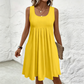 🔥🎁Nyhet 50 % RABATT🔥👗Avslappnad, ärmlös sommarklänning med veck för damer☀️ Avslappnad sommarchic ☀️