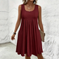 🔥🎁Nyhet 50 % RABATT🔥👗Avslappnad, ärmlös sommarklänning med veck för damer☀️ Avslappnad sommarchic ☀️