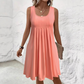 🔥🎁Nyhet 50 % RABATT🔥👗Avslappnad, ärmlös sommarklänning med veck för damer☀️ Avslappnad sommarchic ☀️