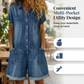 🎁2026 Nieuw binnen 50% KORTING💥👖🌸 Avslappnad denimromper med knappar och fickor
