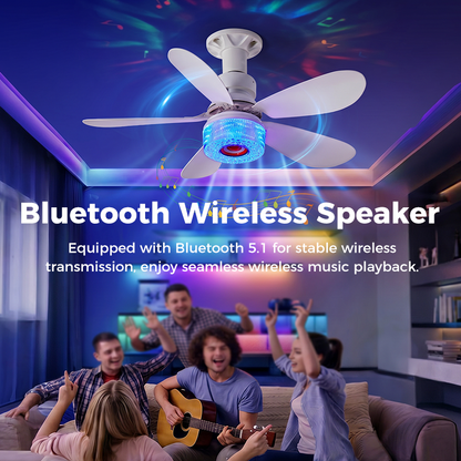 🔥🎁Nyhet 50 % RABATT🔥3-i-1-takfläkt med belysning och Bluetooth-högtalare