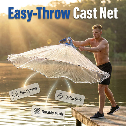 🎣 50 % RABATT! Kasta enklare, täck mer vatten – Easy-Throw kastnät med snabb sänkning och stabilt grepp