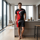Grafiskt mönstrad T-shirt & shorts – set för herr 🌴 Bekväm, stilren & redo för solen ☀️