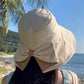👒 50% RABATT NU! 🎀 Kvinnors Bågknut Bredbrätte Solhatt – Hopfällbar, Andningsbar & 360° Skydd – Kompakt Reskamrat ☀️
