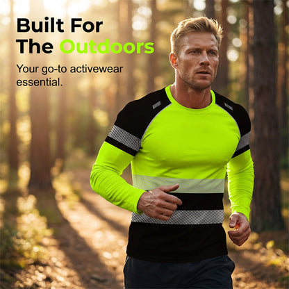 👕 50 % RABATT! 🏃‍♂️ Sportig långärmad tröja för herrar – fuktavvisande och med diskret tryck – perfekt för aktiva dagar, jogging eller fritiden – andas och är bekväm 🌿