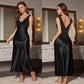 👗 50% RABATT! 🌙 Elegant V-ringad slip nattklänning – Mjuk satin & justerbara band – Ledig passform, perfekt för en bekväm natt eller en morgon med lyxkänsla 🛌