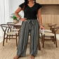 🔥🎁Nyhet 50 % RABATT🔥👗✨ V-ringad jumpsuit med vida ben och midjebälte