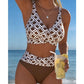 ⏳50 % rabatt under en begränsad tid⏰Tvådelad bikini med hög midja för damer🏖️👙