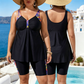 👙 BEGRÄNSAD TID 50% RABATT! 💥 Dam Luftig Tankini Topp och Shorts Baddräkt – Magkontroll, Boy Shorts, Stödjande ✨