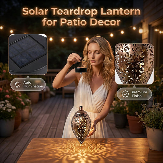 🔥🎁Nyhet 50 % RABATT🔥Soldriven Tårdroppe Lykta för Trädgårdsdekoration