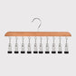 🏠 KÖP 2, FÅ 1 GRATIS! 👔 Multi-clip wooden hanger – Utrymmessparande klädhängare med 10 klämmor – Perfekt för kjolar, byxor eller accessoarer – håller garderoben snygg & organiserad ✨