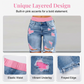 📢📢50 % RABATT !! ⏰Set med slitna jeansshorts för dam och färgglada leggings