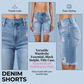 📢📢50 % RABATT !! ⏰Set med slitna jeansshorts för dam och färgglada leggings