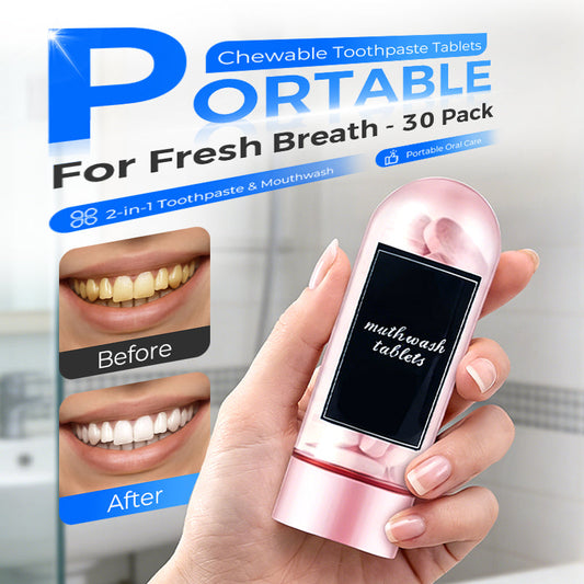 🔥🎁Nyhet 50 % RABATT🔥Bärbara tuggtabletter för tandkräm för frisk andedräkt - 30-pack