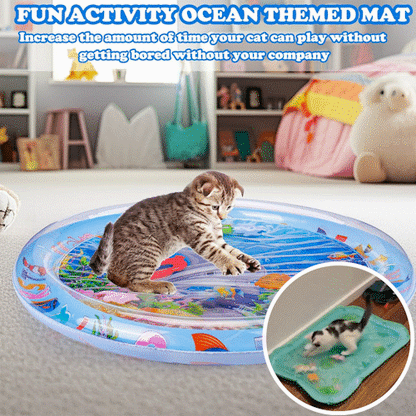 🐱 Locka fram din innekatts lekfulla sida – Spara 50 % nu ✨ Sensorisk vattenlekmatta för husdjur – Tillfredsställ deras jaktinstinkt och låt dem njuta av svalkande, rolig lek! 🐟