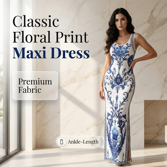 👗 Maxiklänning för damer med blommönster – klassisk design, mjukt fallande tyg och lätt att kombinera 🌸