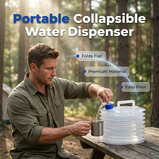 💧 50% RABATT NU! 🏕️ Hopfällbar Vattenbehållare med Kran – Kompakt & Läckagesäker – Perfekt för Camping & Utomhusäventyr