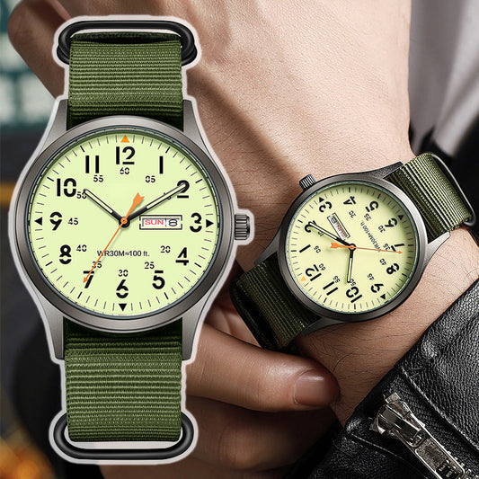 ⌚ 50% RABATT NU! ✨ Herr Kvartsur med Lysande Display – Dubbelt Lysande & Datumfönster – 30M Vattenresistent – Perfekt för Vardag & Smart-Casual 🌙