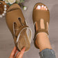 👡 50% RABATT | Damsandaler med öppen tå, utskurna detaljer och kilklack ✨