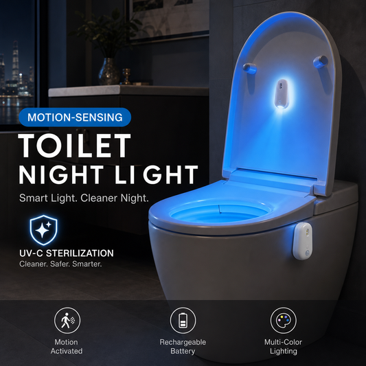 🔥🎁Nyhet 50 % RABATT🔥🔥🚽✨ Toalettbelysning med rörelsesensor – RGB-belysning, uppladdningsbar, desinficerande och rolig!