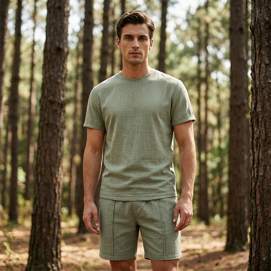 🔥🎁Nyhet 50 % RABATT🔥Set med lättviktig T-shirt och shorts för män i fritidsstil