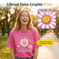 🔥🎁Nyhet 50 % RABATT🔥Unisex-T-shirt i lös passform med vintage-tvättat daisy-mönster
