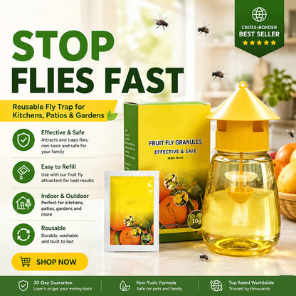 🔥🎁Nyhet 50 % RABATT🔥🔥 Slipp störande flugor inne och ute – hängande flugfälla för enklare fångst