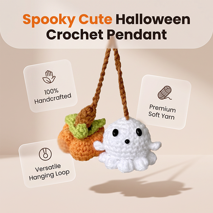 👻🎃KÖP 2, FÅ 1 GRATIS – Kombinera kusligt och gulligt med en mjuk dekoration som passar hela Halloween-säsongen – Handvirkat Halloween-hänge