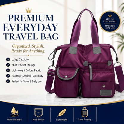 👜 50% RABATT NU! Stor vattentät tygväska för kvinnor – rymlig, tre bärsätt & smart fickorganisation – perfekt för jobb, resor & vardag 🧳✨