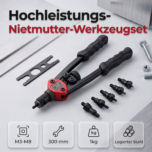 🔥🎁Nyhet 50 % RABATT🔥✨🛠️Verktygssats för nittmuttrar med dubbla handtag