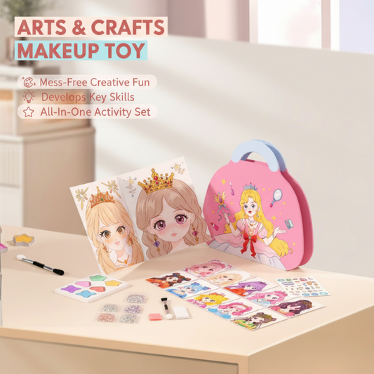 👑 50% RABATT NU! 🎨 Prinsess Papper Smink Kreativt Kit – Sminklek Utan Röra – Allt-i-ett Set med Klistermärken & Diamantmålning – Perfekt för Kreativa Barn 🖍️