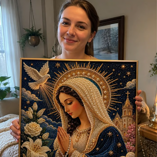 🔥🎁Nyhet 50 % RABATT🔥DIY Faith Diamond Art – hängningssats