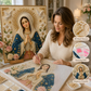 🔥🎁Nyhet 50 % RABATT🔥DIY Faith Diamond Art – hängningssats