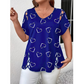 🛍️ 50 % rabatt – Oversized dam-T-shirt med hjärtmönster och snörningsdetaljer – avslappnad stil, andas bra och mångsidig för vardagen ❤️
