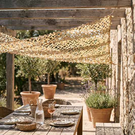 🔥🎁Nyhet 50 % RABATT🔥Förstärkt kamouflagenät för terrass, pergola & paviljong