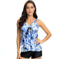 👙 50 % RABATT NU! 🌊 Dam magkontroll tvådelad tankini – stödjande, figurnära & blommig HD-print ✨
