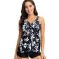 👙 50 % RABATT NU! 🌊 Dam magkontroll tvådelad tankini – stödjande, figurnära & blommig HD-print ✨
